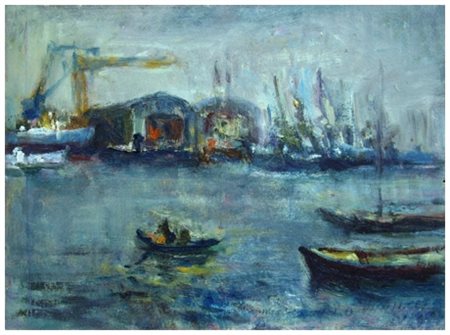 CARLO VANNUCCI (Bocco) Viareggio 1920 – Viareggio 2015 Cantieri e avanporto...