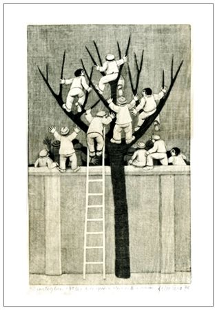 ALBERICO MORENA Gubbio 1926 – Spoleto 2014 I portoghesi 1974 Litografia...