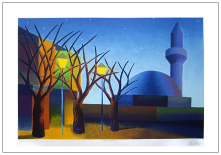 SALVO (Salvo Mangione) Leonforte 1947 – Torino 2015 Minareto Litografia a...