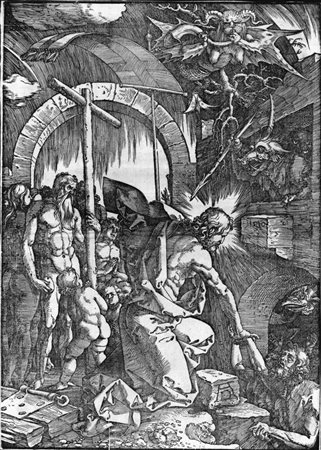 Durer Albrecht LA DISCESA DI CRISTO AGLI INFERI. 1510 Xilografia. mm 392x277....