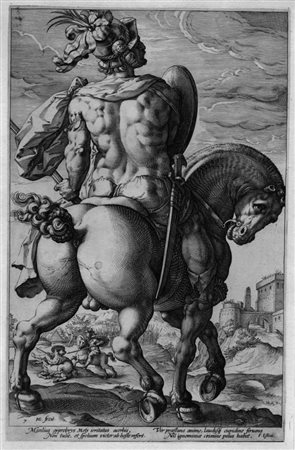 Goltzius Hendrick GLI EROI DI ROMA. 1586 Serie di 8 bulini dedicata all’...