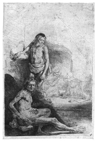 Rembrandt Harmenzoon van Rijn NUDO MASCHILE SEDUTO E IN PIEDI. 1646 ca....