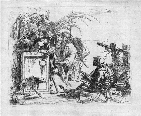 Tiepolo Giovanni Battista LA MORTE DÀ UDIENZA Acquaforte. mm 140x176. De...