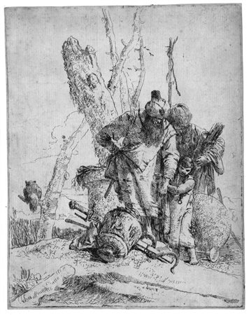 Tiepolo Giovanni Battista DUE ASTROLOGHI ED UN RAGAZZO Acquaforte. mm...