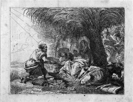Tiepolo Giandomenico GIUSEPPE ADORA IL BAMBINO SOTTO UNA PALMA. 1752...
