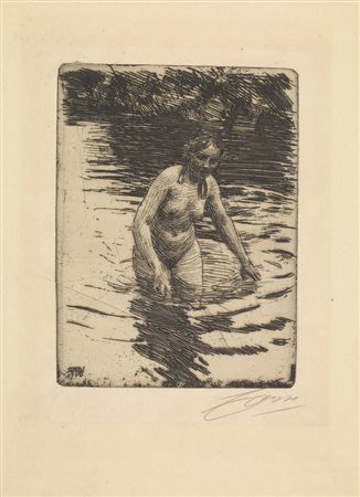 Zorn Anders HEMULÅ II. 1906 Acquaforte. mm 152x115. Foglio: mm 301x225....