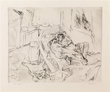 Beckmann Max LIEBESPAAR I. 1916 Acquaforte e puntasecca su rame. mm 235x293....