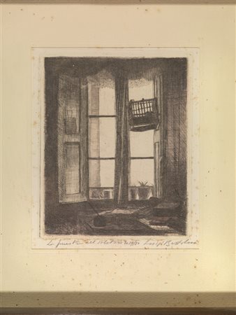 Bartolini Luigi LA FINESTRA DEL SOLITARIO. 1925 Acquaforte su rame. mm...