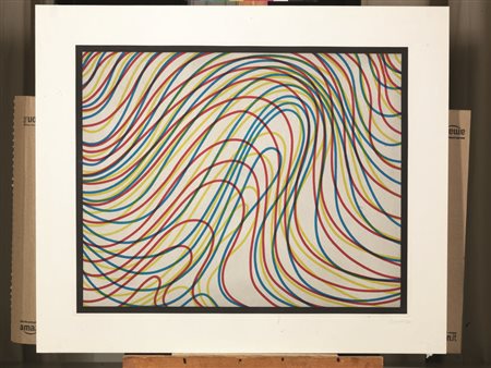 Sol LeWitt WAVY LINES WITH BLACK BORDER. 1997 Acquaforte e acquatinta a...