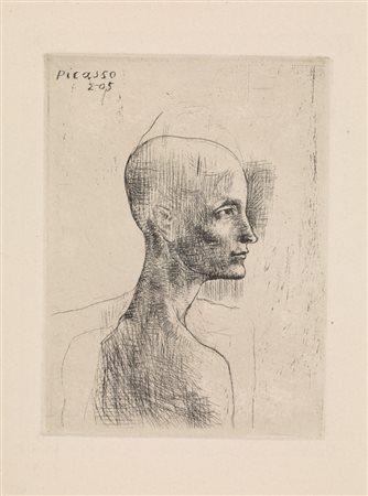 Picasso Pablo BUSTE D’HOMME. 1905 Puntasecca. mm 120x90. Baer/Geiser, 5....