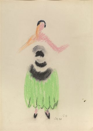 Delaunay Sonia ROBE DE SOIR. 1926 Pastello policromo e tracce di matita di...
