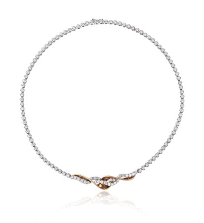 COLLANA, DAMIANI, IN ORO BIANCO, ORO GIALLO E DIAMANTI ad una linea di...