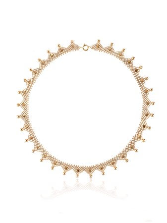 COLLANA IN ORO GIALLO, FINE SEC. XIX ad una linea di elementi triangolari in...