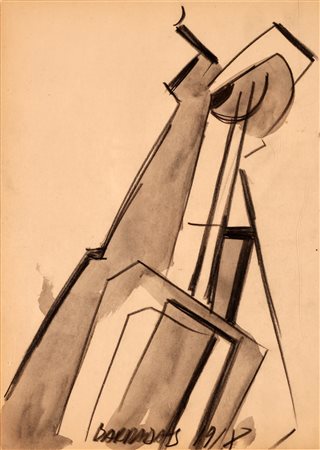 BARRADAS RAFAEL (1890 - 1929) Senza titolo. 1918. Tecnica mista su carta. Cm...