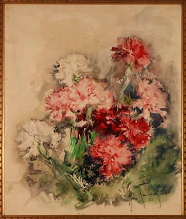 RAIMONDI ALDO (1902 - 1998) Garofani. 1966. Acquarello su carta. Cm 63,00 x...