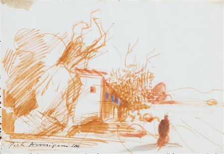 ANNIGONI PIETRO (1910 - 1988) Senza titolo. Sanguigna. Cm 13,00 x 18,00....