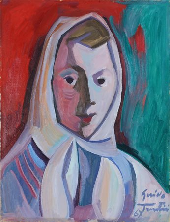 TRENTINI GUIDO (1889 - 1975) Senza titolo. 1967. Olio su cartone pressato. Cm...