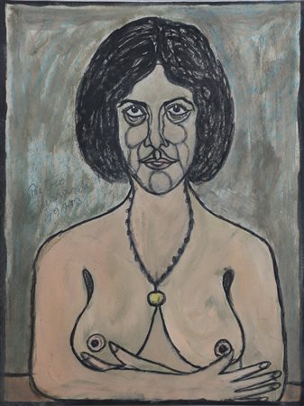 GHIZZARDI PIETRO (1906 - 1986) Nudo. 1973. Olio su cartone. Cm 60,00 x 80,00....