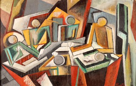 STEPANOVA VARVARA FIODOROVNA (1894 - 1958) Senza titolo. Tempera su tavola....