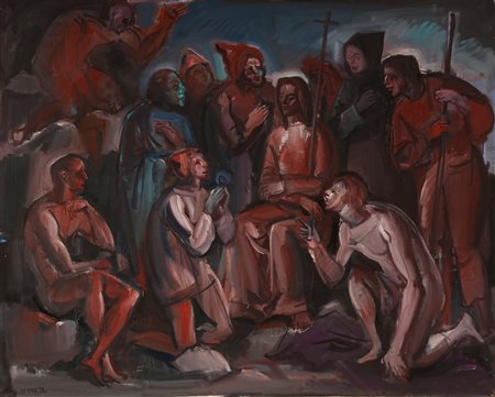 DI PRATA OSCAR (1910 - 2006) Senza titolo. Olio su tela . Cm 100,00 x 80,00....