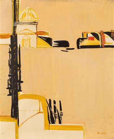 BRINDISI REMO (1918 - 1996) Senza titolo. Olio su tela . Cm 50,00 x 60,00....
