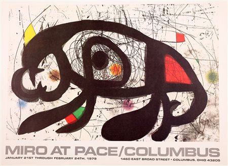 MIRO' JOAN (1893 - 1983) Miro' at pace. Poster. Cm 85,00 x 63,00. Manifesto...