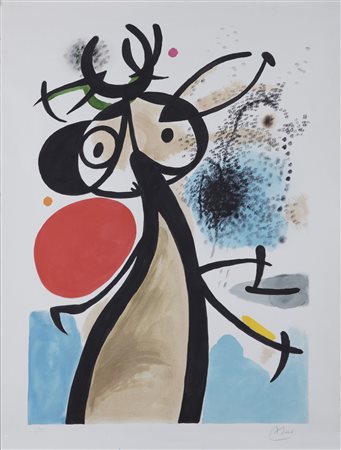 MIRO' JOAN (1893 - 1983) Senza titolo. Serigrafia. Cm 56,00 x 75,00. 6/75....