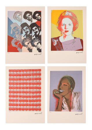 WARHOL ANDY (1928 - 1987) Lotto composto da n. 4 fogli. Litografia. Cm 37,00...