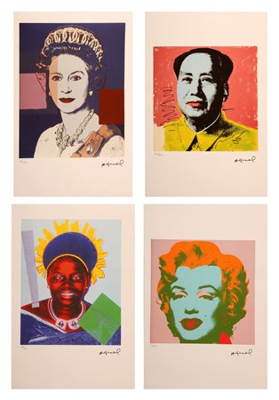 WARHOL ANDY (1928 - 1987) Lotto composto da n. 4 fogli. Litografia. Cm 37,00...