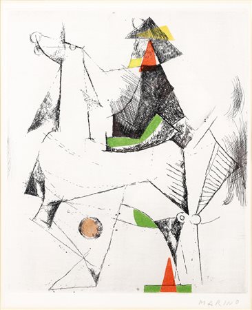 MARINI MARINO (1901 - 1980) Composizione. 1971. Acquaforte, acquatinta. Cm...