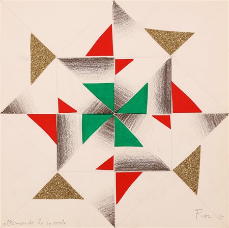 FINZI ENNIO (n. 1931) Alternando lo sguardo. 2015. Tecnica mista su carta. Cm...