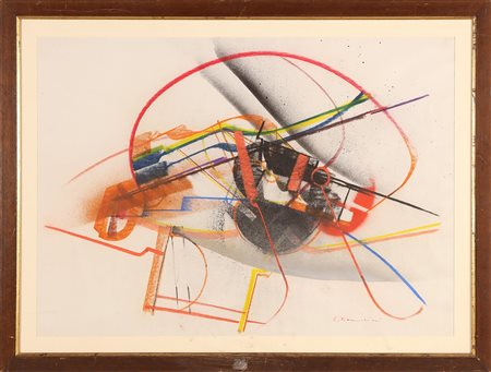 FRANCESCHINI EDOARDO (1928 - 2006) Senza titolo. Tecnica mista su carta. Cm...