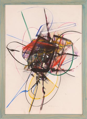 FRANCESCHINI EDOARDO (1928 - 2006) Senza titolo. Tecnica mista su carta. Cm...