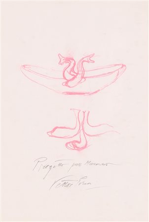 PISANI VETTOR (1934 - 2011) Progetto. Tecnica mista su carta. Cm 20,00 x...