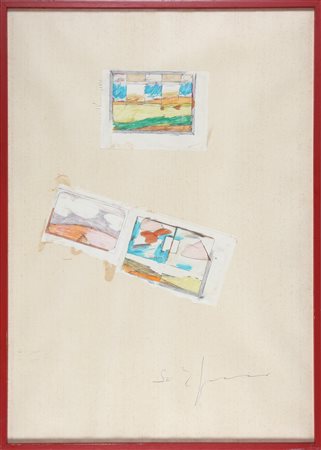 SCHIFANO MARIO (1934 - 1998) Senza titolo. Tecnica mista su carta. Cm 70,00 x...