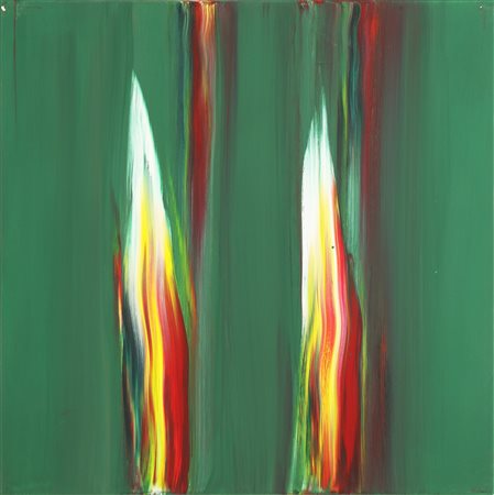 FINZI ENNIO (n. 1931) Il verso del colore in verde. 2012. Tecnica mista su...