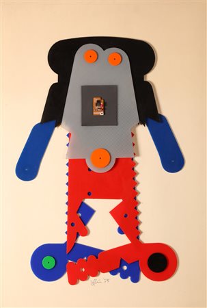 VOLPINI RENATO (n. 1934) Senza titolo. 1975. Tecnica mista su tavola. Cm...