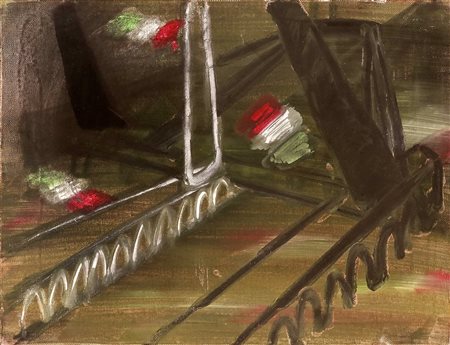 DEL RE MARCO (n. 1950) Senza titolo. 1980. Olio su tela . Cm 40,00 x 30,00....