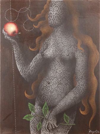 FERGOLA SERGIO (1936 - 1994) Eva. 1974. Acrilici su tela . Cm 60,00 x 80,00....