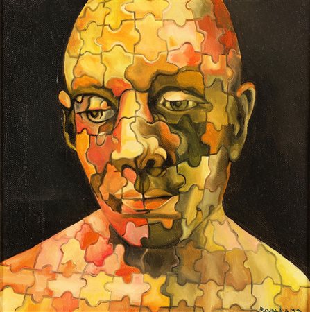 RABARAMA (n. 1969) Senza titolo. 2003. Olio su tela . Cm 30,00 x 30,00. Firma...