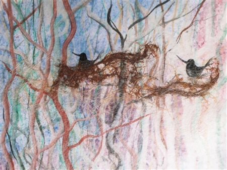 NOCERA ANTONIO (n. 1949) Senza titolo. Acrilico su carta. Cm 80,00 x 80,00.