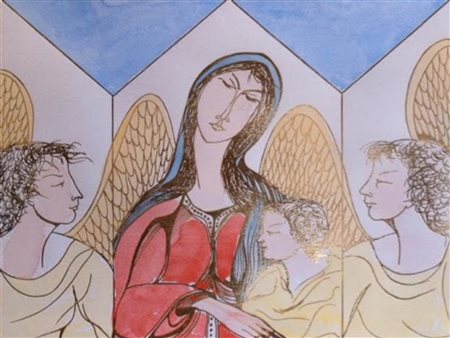 NOCERA ANTONIO (n. 1949) Ti salverò. 2016. Litografia ritoccata a mano. Cm...