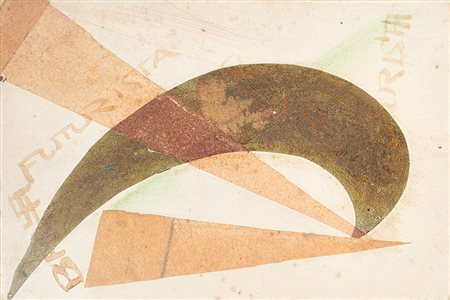 Giacomo Balla (Torino 1871 - Roma 1958)“Linee di velocità” 1916collage e...