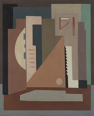 Oreste Bogliardi (Portalbera 1900 - Rapallo 1968)"Composizione n.10" 1934olio...