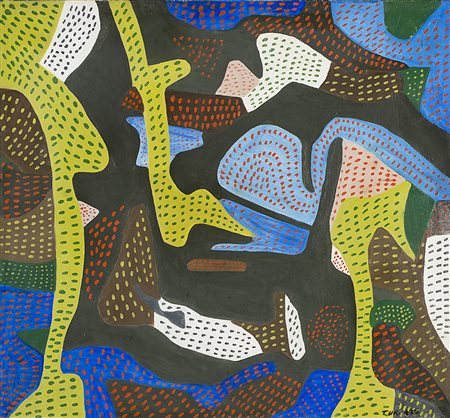 Giulio Turcato (Mantova 1912 - Roma 1995)"Paesaggio italico" 1955olio su...