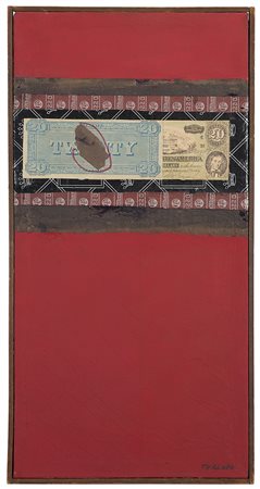 Giulio Turcato (Mantova 1912 - Roma 1995)"Composizione con dollaro" 1962olio...