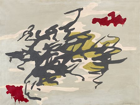 Giulio Turcato (Mantova 1912 - Roma 1995)"Composizione" metà anni '50olio su...