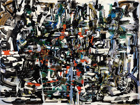 Antonio Sanfilippo (Partanna 1923 - Roma 1980)"Senza muoversi" 1954olio su...