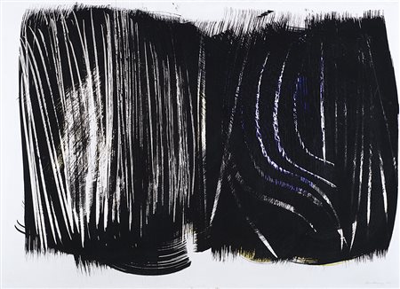 Hans Hartung (Lipsia 1904 - Antibes 1989)"P1970-A8" 1970acrilico su cartone...