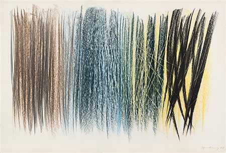 Hans Hartung (Lipsia 1904 - Antibes 1989)"P1960-89" 1960pastello su...